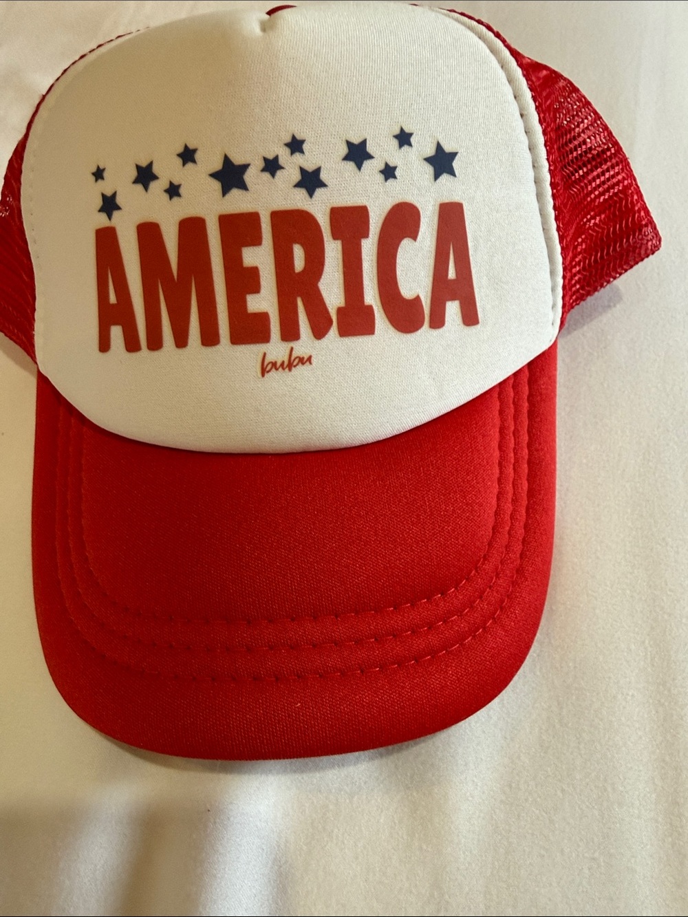 America Kids Trucker Hat - Red & White
